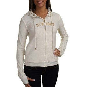 All-Sport Couture Womens NFL New York Jets Play Action Cream Hoodie New